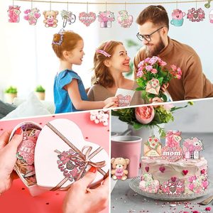 24 pièces, 12 motifs uniques, ornements pour la fête des mères, décorations en bois pour la fête des mères, ornements suspendus pour la fête des mères pour décorer l'<span class=keywords><strong>arbre</strong></span> - Product Image 6