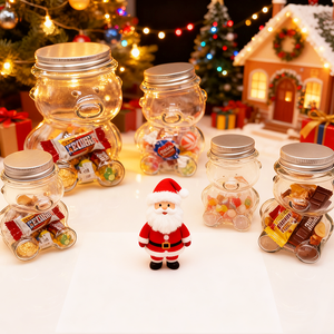 Botellas de Vidrio Vacías Pequeñas con Forma de Oso Personalizadas al por Mayor de 50 ml, 80 ml, 150 ml, 300 ml con Tapa de Rosca Resistente <span class=keywords><strong>y</strong></span> Duradera para Mini Bar de Jugos al por Menor - Product Image 5