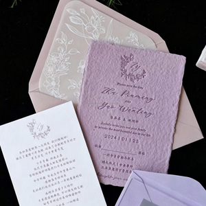 Elegant <b>Handmade</b> Letterpress Greeting Card with Custom Logo Deckled Edge Premium <b>Handmade</b> <b>Paper</b> - Product Image 4