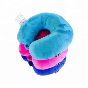 Custom Blue Purple Memory Foam U Shaped Travel Neck Pillow for Car Train Airplane