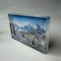 Cadre photo délicat de 4*6 pouces avec paillettes brillantes, transparent rectangulaire, adapté aux cadeaux et à la décoration de fêtes