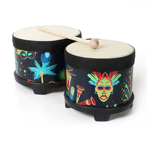 Instrumento de percusión infantil de 5 + 6 pulgadas de buena calidad al por mayor tambor <span class=keywords><strong>Bongo</strong></span> de madera para niños - Product Image 3