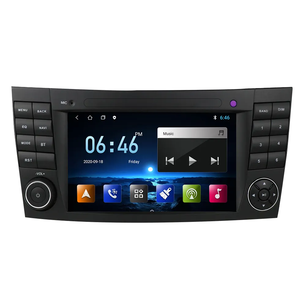 Reprodutor de dvd para carro, rádio automotivo de 7 polegadas com dvd player para mercedes benz e-class w211, navegação automática por gps bt wi-fi 2002-2008