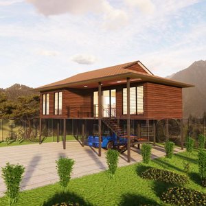 <span class=keywords><strong>Maison</strong></span> surélevée sur <span class=keywords><strong>pilotis</strong></span> de 4 chambres et 2 salles de bain avec terrasse spacieuse Design extérieur en bois <span class=keywords><strong>Maison</strong></span> familiale en Indonésie - Product Image 1