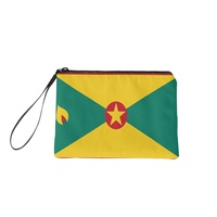 Dompet Koin Mini Warna Campuran Cetak Bendera Nasional Grenada Dompet Kanvas Ritsleting untuk Koin Kartu Kosmetik