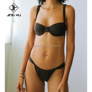 ชุดว่ายน้ำผู้หญิงแบบ 2 ชิ้น บิกินี่สีพื้น เซ็กซี่ ชุดชายหาด ผลิตจากผ้ารีไซเคิล เป็นมิตรกับสิ่งแวดล้อม รับผลิตตามแบบ บริการ OEM ใหม่ สำหรับผู้ใหญ่ - Product Image 6