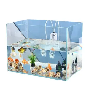 Hot sale customization fish tank aquarium ultra-white glass custom water and small small gold crystal ultra white cylinder