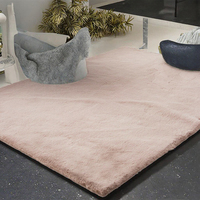 Tapis moderne en polyester de couleur unie, imitation fourrure de lapin, à poils très longs et très épais, fabriqué à la machine, pour salon, chambre et maison
