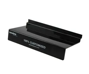 Perspex triển lãm hàng hóa Kệ Wall Mount lucite Giày hiển thị đứng màu đen Acrylic slatwall giày dép kệ - Product Image 1