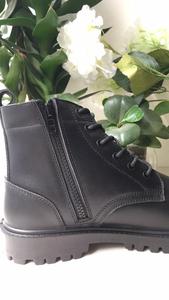 Botas Tácticas de Combate HBAP01, Botas de Tobillo de Cuero de Grano Completo, Antipinchazos, Botas Tácticas Resistentes, Suela de Goma Antideslizante - Product Image 4