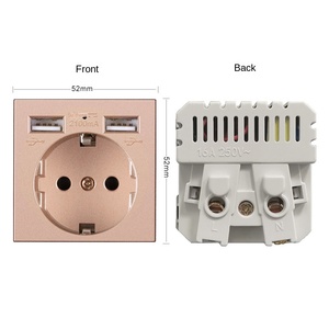 Estándar europeo 86*86mm enchufe de pared cuadrado Material de PC voltaje máximo 240V/110V serie energía eléctrica enchufe alemán - Product Image 1