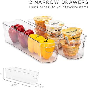 Sorbus Pack 6 BPA-Free Freezer frigo contenitori impilabili per la conservazione degli alimenti per la gestione del cassetto della dispensa del frigorifero