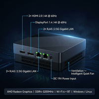 Mini PC con CPU AMD R5-5500U, 2*DDR4-3200Mhz, 8/16GB de RAM, 256/512/1T M.2 SSD, Compatible con Salida HD, Mini PC Compatible con Linux y Windows 11