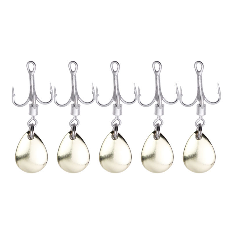 Rotating treble hook+Gold water drops-in bulk