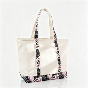 Bolsa <span class=keywords><strong>de</strong></span> Lona Resistente Ecológica, Personalizada con Estampado Floral, Gran Capacidad, para Viajes y Compras - Product Image 2