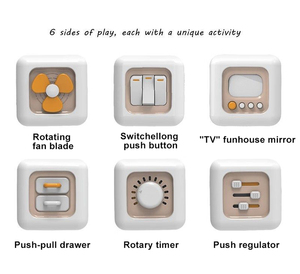 Hexahedron trẻ em của giác ngộ đồ chơi bận rộn bóng Montessori du lịch hoạt động Cube với 6 trò chơi cho trẻ mới biết đi - Product Image 6