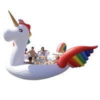Licorne gonflable flottante pour 6 personnes, jouet de plage, grande piscine, île, flotteur