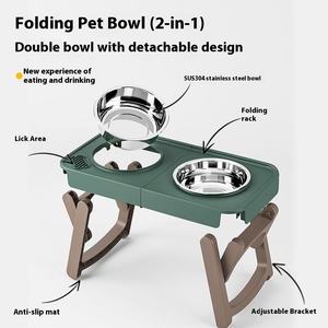 Prim çevre dostu paslanmaz çelik köpek maması su kasesi katlanabilir yükseltilmiş besleme kaymaz açık için <span class=keywords><strong>stand</strong></span>ı - Product Image 3