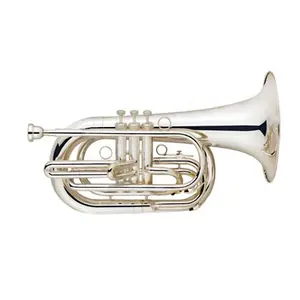 Professional Marching Brass 3 Piston Valves Bb key Silver Plated Marching Baritone