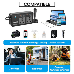 Mỹ Anh Châu Âu Ổ Cắm Phổ Điện Xe Biến Tần DC AC Chuyển Đổi USB Sạc Qc3.1 Sửa Đổi Sin Sóng Kép Cho Nhà Sử Dụng - Product Image 6