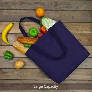 Eco-Friendly Cotton Canvas Tote Shopping Bag Long Handle Plain Screen <b>Printing</b> Reusable Fabric for Daily Use Advertising Gift - Product Image 4
