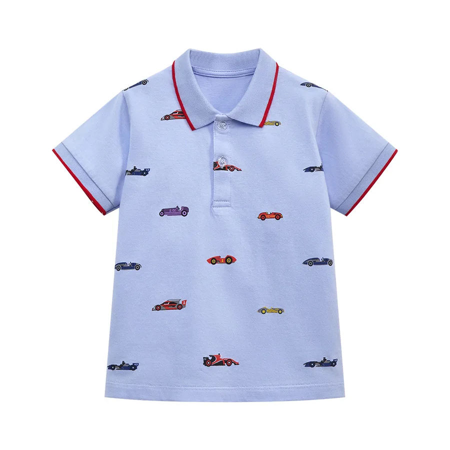 2024 New Fashion Polo T-Shirt for Boys Cartoon Pattern 2-7 Years