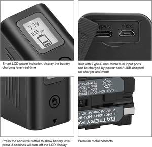 Batterie de remplacement NP-F970 pour Sony NP-F970 NP-F960 NP-F950 NP-F930 NP-F550 NP-F530 NP-F570 et éclairage LED pour caméras Sony Handycam - Product Image 6