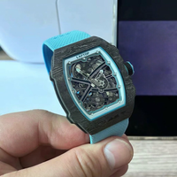 Montre mécanique automatique de luxe haut de gamme pour homme, style designer, en fibre de carbone, avec tourbillon tonneau, bracelet en nylon, charme sportif