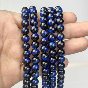 ลูกปัดแก้วเลียนแบบหินตาเสือแบบใหม่ขายส่ง, ลูกปัดแก้วสำหรับทำเครื่องประดับ DIY ขนาด 8 10 12 มม., ความยาว 36 ซม. 14 นิ้วต่อเส้น - Product Image 5