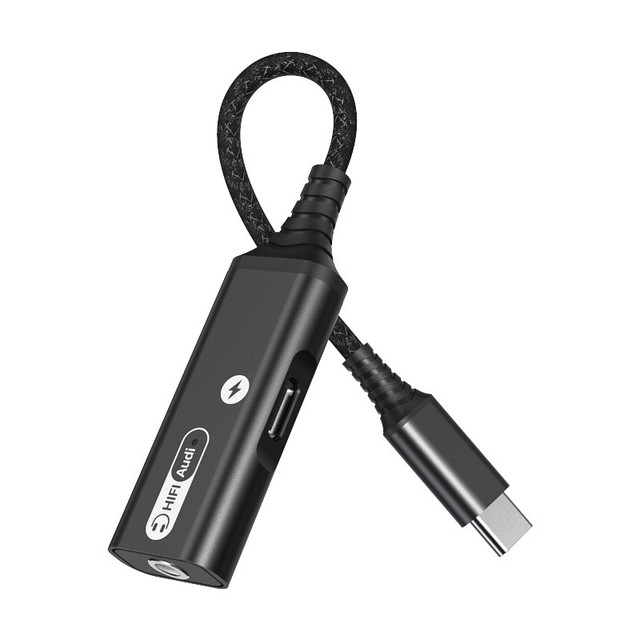 Type-C Headphone Adapter PD Fast Charge | 2-in-1 Audio Power Splitter | Hi-Res DAC Call Control | Nylon | for Computer |
