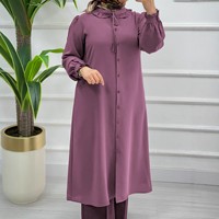 En promotion : Ensemble femme élégant et décontracté en dentelle et organza, chemise à manches longues avec col et cordon de serrage + pantalon large, couleur unie