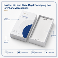 Boîte cadeau rigide personnalisée avec couvercle et base, emballage OEM pour accessoires de téléphone