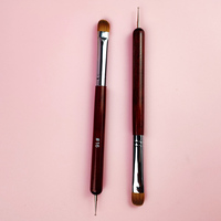 Pinceau à ongles professionnel pour manucure en gel, 100% acrylique, français, en nylon, double tête, manche en bois, stylo pour nail art Ibelieve