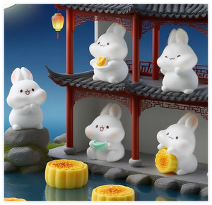 Miniature Résine Lune Gâteau Lapin Lapin Mi-Automne Zodiaque Chinois Décorations Festival Figurines Idée Cadeau <span class=keywords><strong>Kawaii</strong></span> Jouets En Gros - Product Image 5