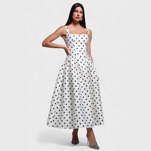 Robe élégante à pois pour femme, style vintage américain, sexy, robe de soirée, de plage, pour les vacances d'été, robe moulante pour femme, <span class=keywords><strong>3580</strong></span> - Product Image 2