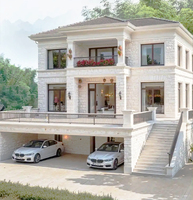 Kits de villas préfabriquées modernes en acier léger - Solution de projet pour maison de campagne avec chambre à coucher, personnalisable et adaptable à différentes catégories