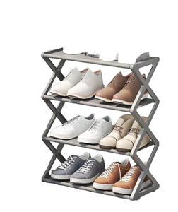 נעל בצורת x פשוט מתלה רב תכליתיים 4 שכבה צינור פלדה הרכבה נעל ארון נעליים בית המארגן עם צינורות פלדה חזקים - Product Image 3