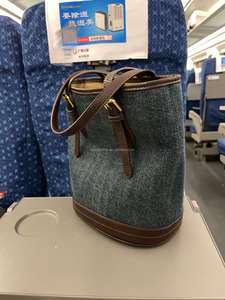 Customize Denim Tote Bag for Women Zipper Closure Handbag Shoulder Bag Daily Essentials Casual <b>Work</b> Stylish with Leather Handle - Product Image 6