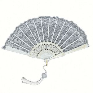 Abanico de Mano Plegable de Encaje Estilo Victoriano, Arte Folclórico, Bambú Pintado, Ecológico, con Logotipo Personalizado para Bodas y Eventos Empresariales - Product Image 1
