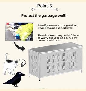 Poubelle respirante coréenne japonaise de grande capacité Triple verrouillage en acier facile à démonter installer Transport pour cuisine jardin - Product Image 5