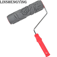 Rouleau de peinture à motifs LSY10'' pour la décoration murale, rouleau en caoutchouc à texture de brique classique, rouleau décoratif pour la maison, bricolage