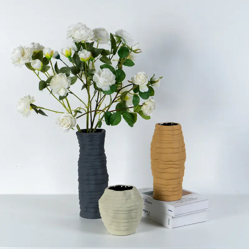 Dekorative Wohnzimmer Minimalismus Keramik Blumenvase moderne Morandi Keramik Vase für Wohnkultur