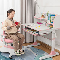 Bureau d'étude et chaise réglables en hauteur pour enfants, idéal pour l'école primaire et le collège