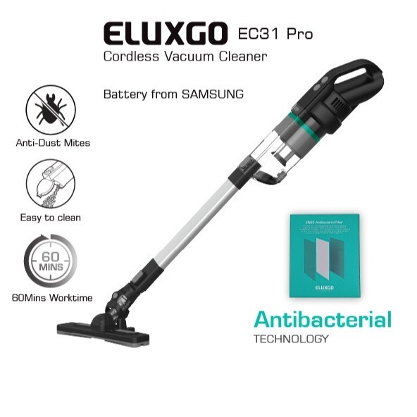 Eluxgo Cordless Handheld Cyclone Vacuum Cleaner Wireless Design Easy-to-Use Stick Vacuums for Household Car US Battery-Powered