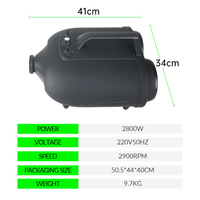 2800W double moteur lavage de voiture séchoir à air souffleur voiture sèche détail souffleur chien toilettage cheveux sèche-linge avec roues 12M tuyau