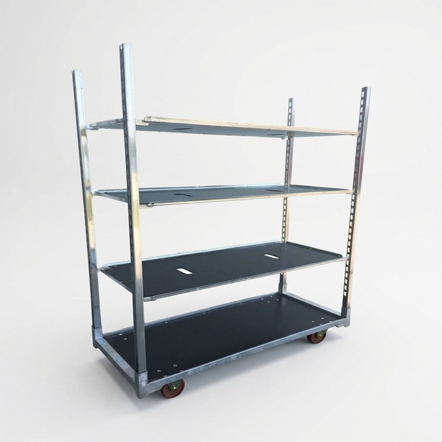Horticultural Display Danish Trolley Galvanized Steel CC Flower Cart for Garden Center Retail Plant Exhibition
