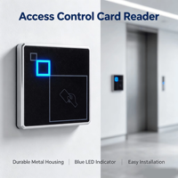 Lecteur de cartes RFID étanche en métal à bas prix, lecteur de cartes d'accès 13,56 MHz, lecteur de cartes IC ID, système de contrôle d'accès pour porte