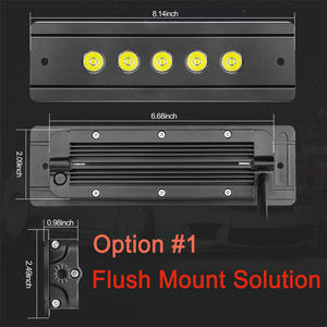 Barre lumineuse LED tout-terrain 12V 50W à faisceau hyper spot de 8 pouces, lumière blanche, montage encastré pour pare-chocs, pour camionnettes - Product Image 2