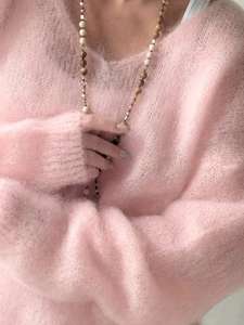 Dames 100% Kasjmier Ronde Hals Trui Verdikte Gebreide Casual Stijl Voor De Winter - Product Image 2