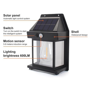 Energy Saving IP65 Waterproof <b>Motion</b> <b>Sensor</b> Solar Outdoor Wall-Mounted <b>LED</b> Garden <b>Light</b> with 6000K Daylight and Dimmable Feature - Product Image 3
